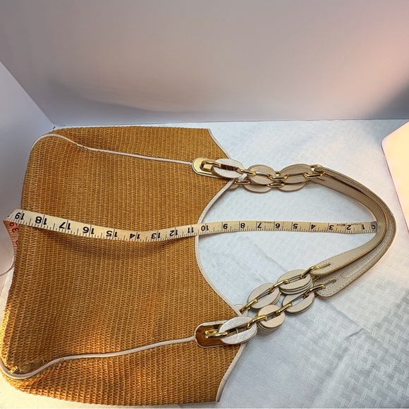 Michael Kors Tan Woven / leather Shoulder Bag with Gold Accents - Picture 9 of 15